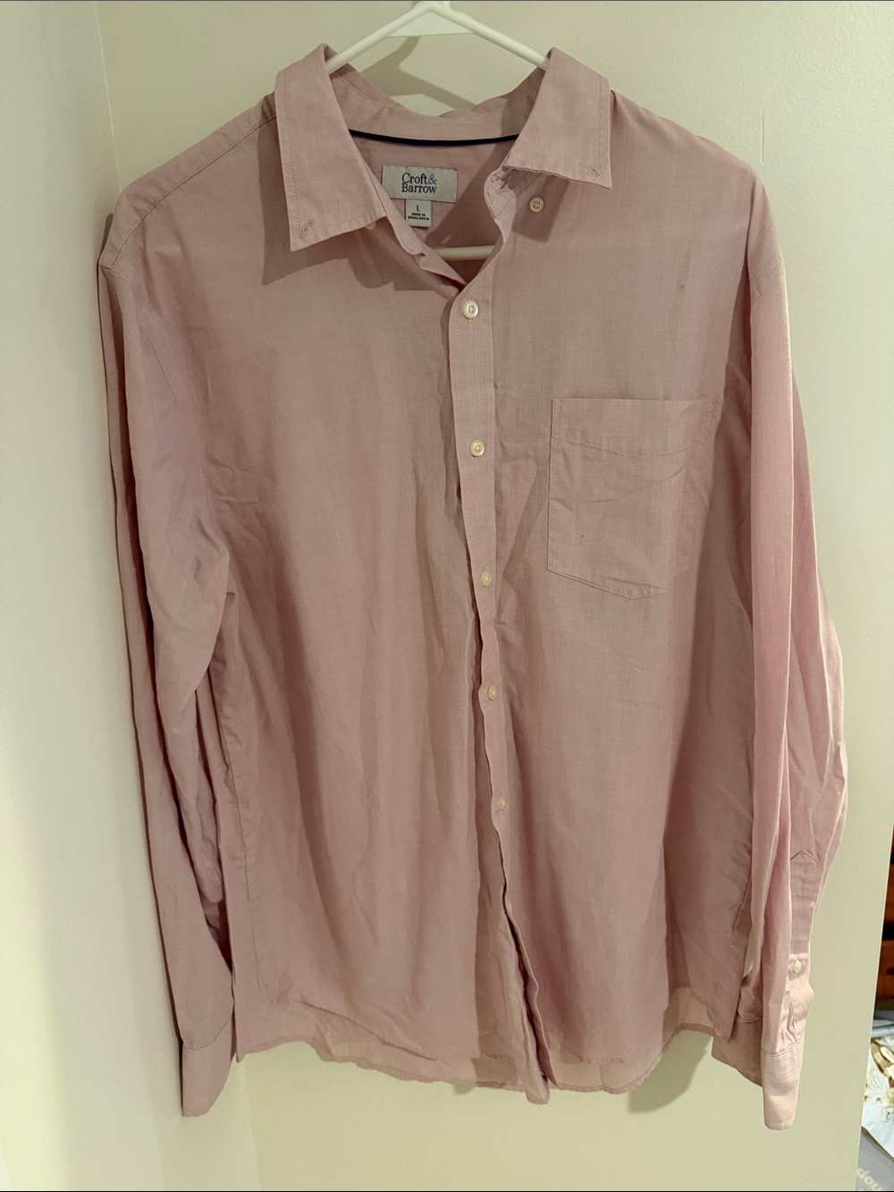 croft & barrow Men's Long-Sleeve Button-Up Shirt - Dusty Pink